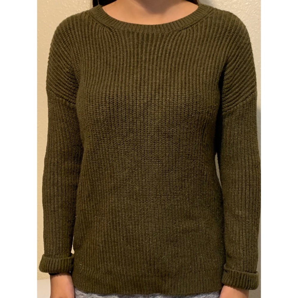 Olive green knitted sweater